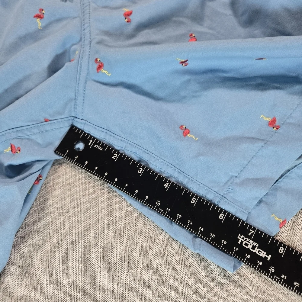 Surf Style Mens Medium Embroidered Flamingo Swim Shorts Trunks Beach Pool EUC